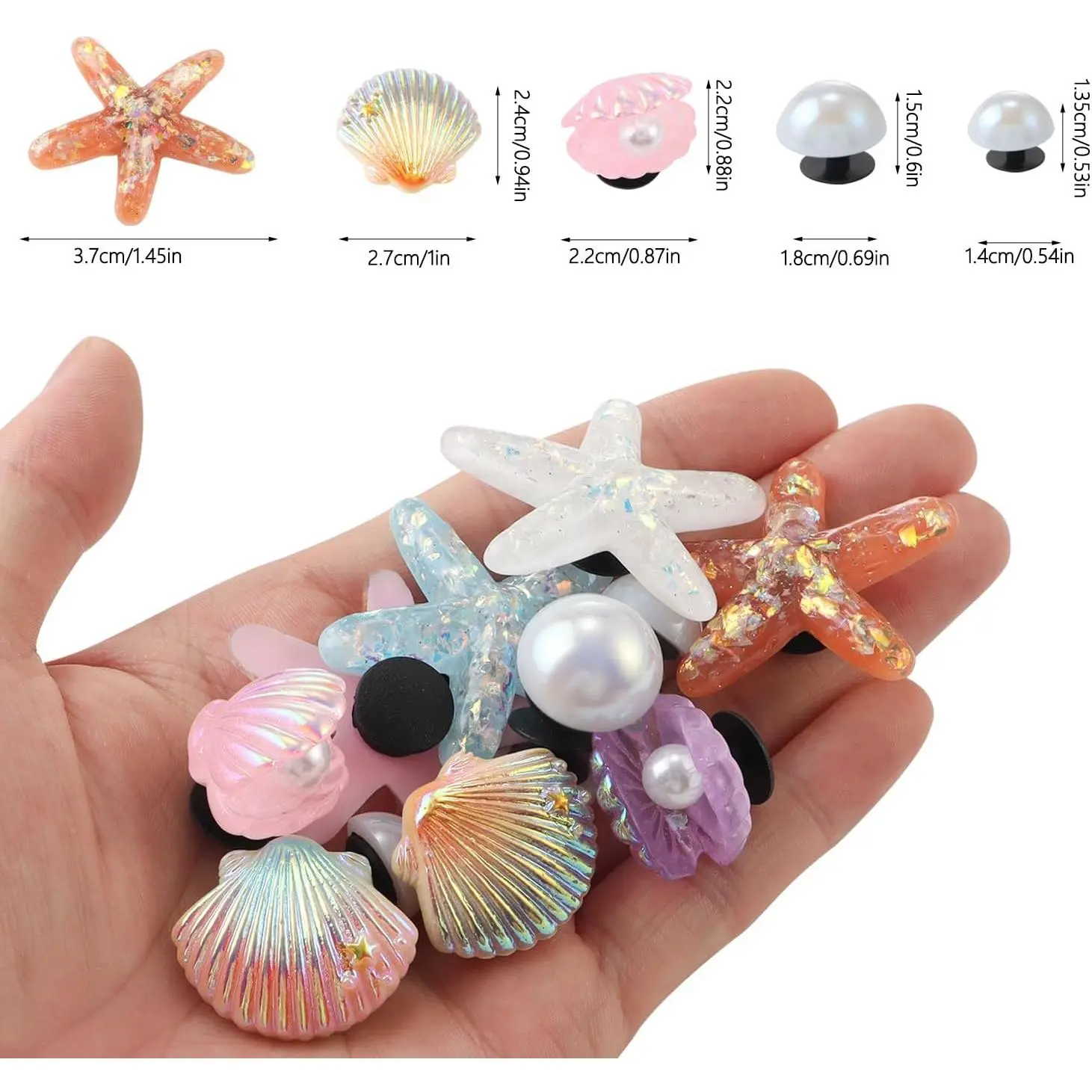h-7 Summer Beach Theme Set: This shoe charm set features starfish, seashells and pearl accents, capturing a fresh beach vibe to personalize your Bling Shoe Charms for Women, Shoe Charms for Sneakers, Sandal Sneaker Shoe Sharms, Shoe Decoration Charms h-7 Summer Beach Theme Set: This shoe charm set features starfish, seashells and pearl accents, capturing a fresh beach vibe to personalize your Bling Shoe Charms for Women, Shoe Charms for Sneakers, Sandal Sneaker Shoe Sharms, Shoe Decoration Charms