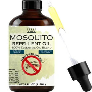W4W Mosquito Repellent Oil - 100% Essential Oil Blend - 4 Ounce Dropper Bottle