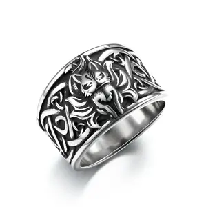 GTHIC Nine-Tailed Fox Celtic Knot Stainless Steel Ring for Men and Women Birthday Mother's Day Gift