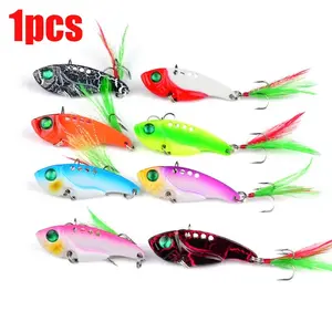 Realistic Vib Fish Bait 10g Full Water Simulation Fishing Lure with Rooster Tail Spoon Swinging Hook, Ideal for Bass Trout Freshwater Saltwater