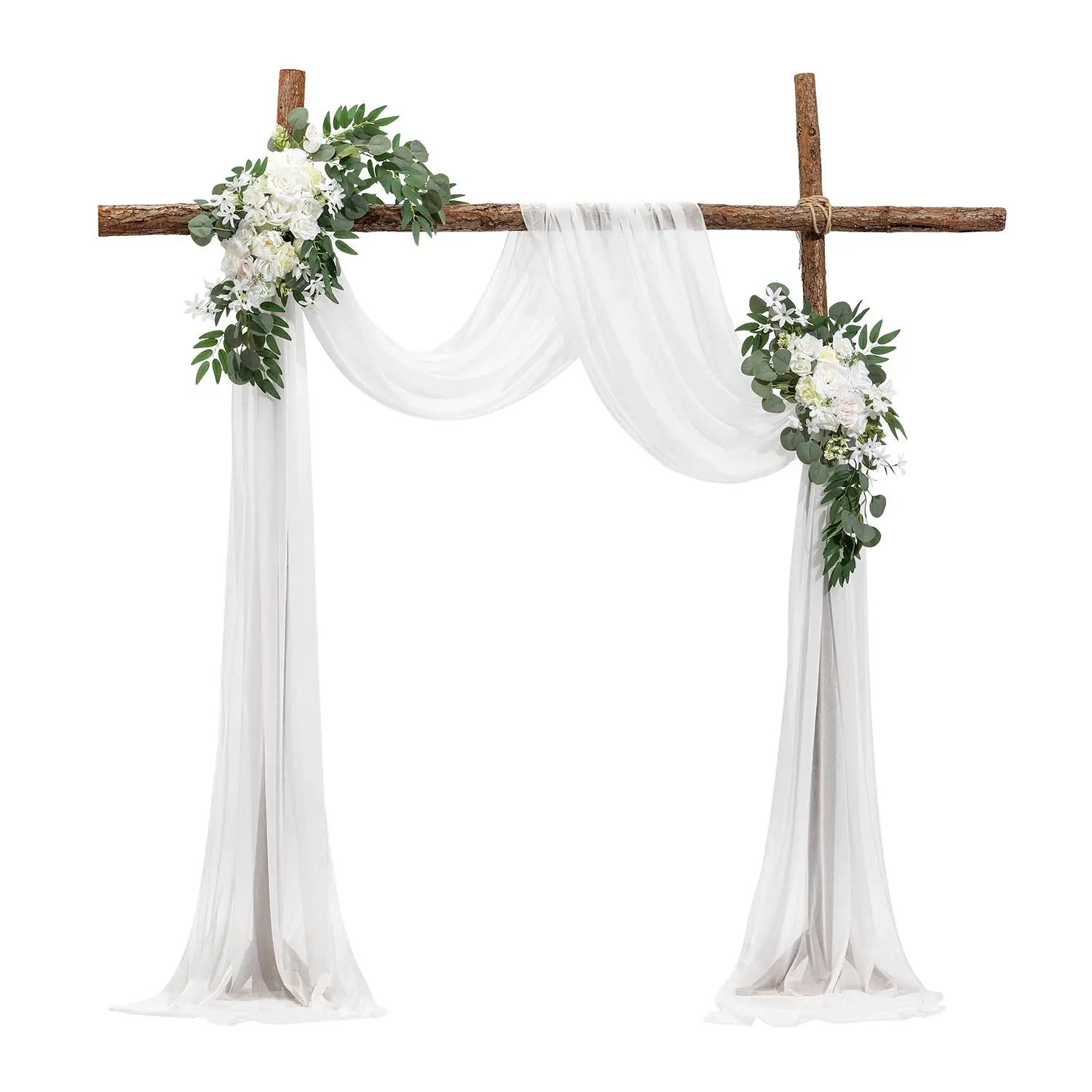 VEVOR Artificial Wedding Arch Flowers Kit White With 2 Pcs Flowers 1 Pcs Drapes VEVOR Artificial Wedding Arch Flowers Kit White With 2 Pcs Flowers 1 Pcs Drapes
