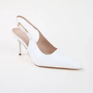 Berness Women's Graciela Polished Pointed Slingback Heels White 8