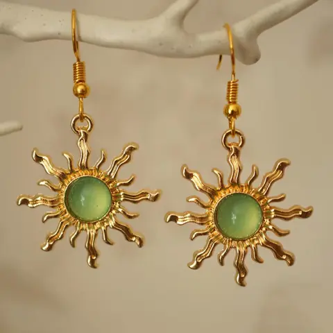 Sun Design Dangle Earrings, Dangling Earrings, Statement Earrings, Fashionable Jewelry for Women, Trendy All-match & Exquisite Jewelry for Birthday Gift, Trendy Fashionable Accessories