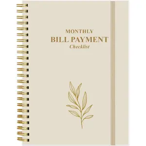 Monthly Bill Payment Checklist - Monthly Bill Organizer & Planner for Personal Budgeting Financial, Bill Payment  Notebook, 5.8" x 8.5", Beige