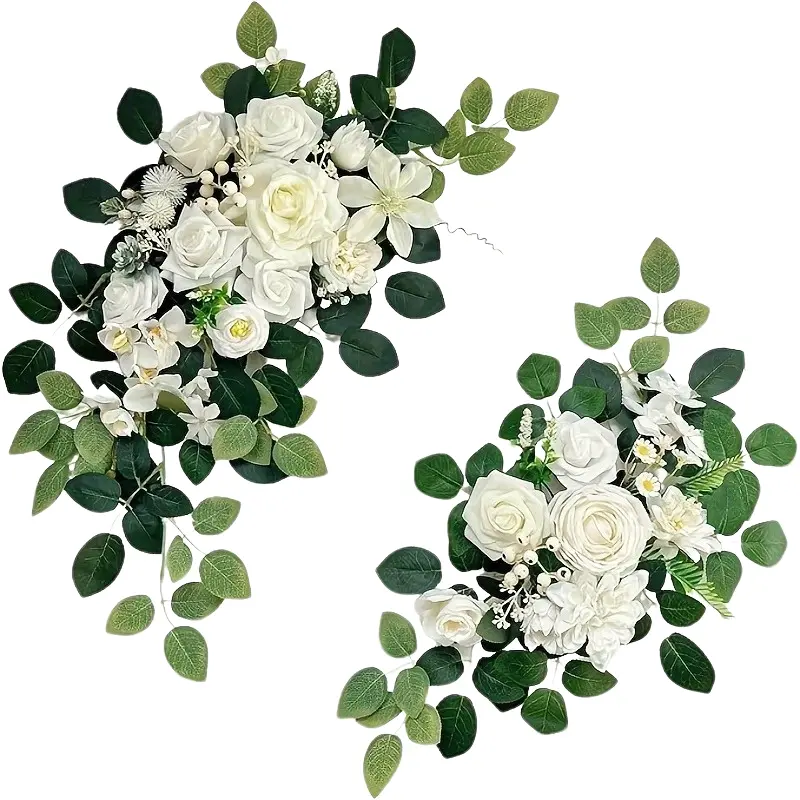 Nordic wedding arch flower decoration imitation flower wedding party welcome sign decoration flower outdoor party decoration white hot style Flower Design Decorative Lifelike Artificial Flower Artificial Faux Plants Decorative Fake Plants