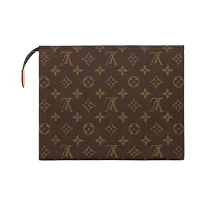 Pre-owned Louis Vuitton canvas Toiletry Bags Toiletry Pouch 26 Brown Coated Clutch Cosmetic Bag for Travel Essentials Compact Durable Travel Essential Clutch