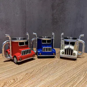 Semi-truck Shaped Coffee Mug, Durable Resin Reusable Cup with Detailed Design, Multi-color Options for Truck Lovers, Perfect Gift for Truck Drivers, Drinkware