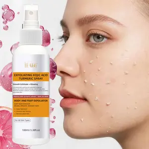 Exfoliating Turmeric Spray with Turmeric Root Extract, Aha Bha, Deep Hydration, Brightening Skin Care, Moisturizing Face Treatment