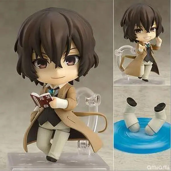 New 10cm Bungo Stray Dogs Dazai Osamu 657 Action Figure, Collectible Toy Doll with Box, Christmas Gift for Anime Fans