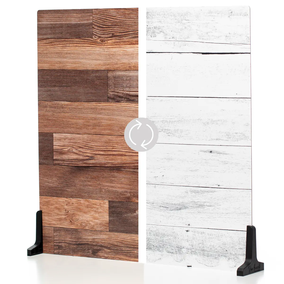 V-FLAT WORLD Duo Printed Camera Background Board - 24x24in Double-Sided Whitewash/Hickory Planks Camera Accessory, Portable