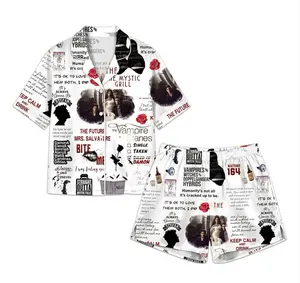 Damon Sal.vat0re MovieBookish Pajamas Vampire Diaries Matching Family Set, Kid & Adult Sleepwear, Halloween Xmas Gift