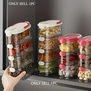 4-Tier and 5-Tier Stackable Spice Storage Boxes - Leak-Proof Kitchen Storage Containers for Onions, Ginger and Garlic - Ideal for Refrigerator Organization and Kitchen Spice Storage