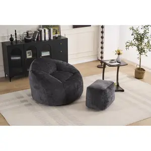 Foam Bean Bag Chairs for Adults/Teens with Filling,Bean Bag Lazy Sofa with Ultra Soft Chenille Cover, Bean Bag,Indoor & Outdoor