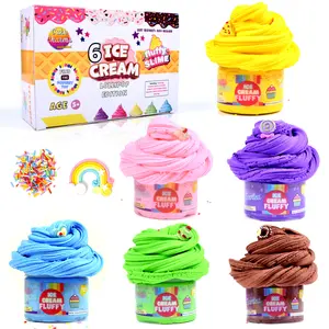 ToysButty 6 Pack Butter Slime Making Kit Super Soft Non Sticky 6 Color Pack in Gift Box, Stretchy Scented Butter Slime Ice Cream Toy with Cake Charms, Art Crafts for Girls Boys, Gift Party Favors for Kids
