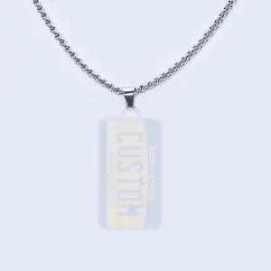 Stainless Steel Chain, Custom License Plate Pendant Not Included Stainless Steel Chain, Custom License Plate Pendant Not Included
