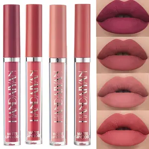 Long-lasting Matte Liquid Lipstick, 4 Counts/set Waterproof Non-stick Cup Lip Gloss, for All Occasions Lip Makeup, Girls and Women Makeup Accessories, Cosmetic