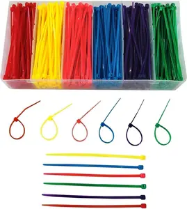 Small 4 Inch Multicolor [Zip Cable Tie]S 480Pcs Assorted Color for Marking Chickens Legs or Deco Mesh Wreath Supplies Pink,Red, Purple, Yellow, Blue,Green ELECALL