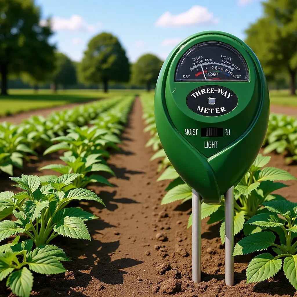 3-in-1 Soil Gardening Tool – Portable Moisture, Light & pH Meter for Home Plant Care, Indoor/Outdoor Use in Garden, Lawn or Farm, 10.24in, Green