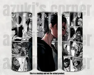 Anime Manga Panel Tumbler 20/25 oz featuring Eren from AOT (#72)