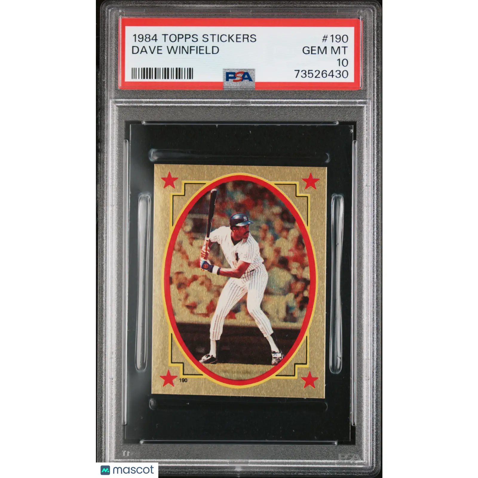 Dave Winfield PSA 1984 Topps Stickers Baseball #190 10 73526430