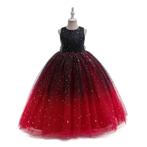 GetWish Flower Girls Sequin Tulle Dress Bridesmaid Sparkle Wedding Pageant Dresses Princess Birthday Party Formal Ball Gown Dresses Girls Clothing