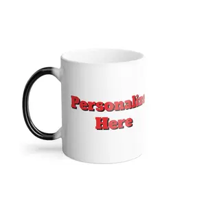 NW Legacy Tees Personalized Color-Morphing Ceramic Coffee Mug, 11oz Sturdy Glossy Reusable Washable Cup, Holiday Gift Stocking Stuffer for Him