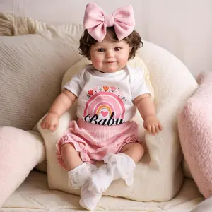 BABESIDE Reborn Baby Dolls Girl 17 Inches Realistic Baby Doll with Soft Cloth Body Smiling Real Life Baby Dolls with Toy Accessories for Kids  Gift Age 3+