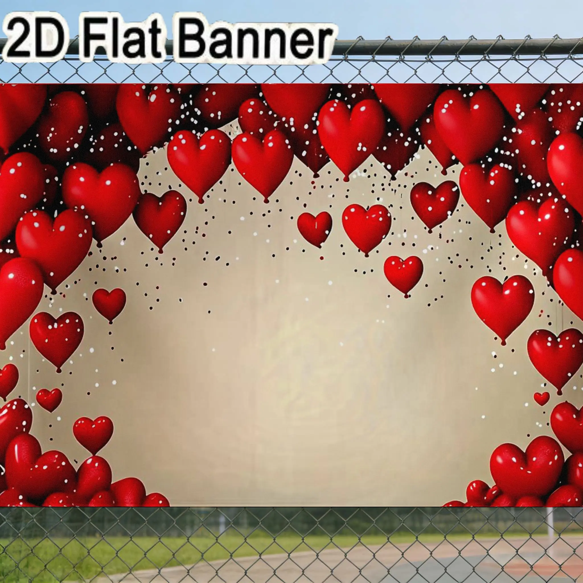 2D flat, 1pcRed Heart Balloon Arch for Valentine’s Day & Weddings, Wedding Arched Backdrop, Mixed Size Heart Shaped Balloons Decor, Festive Confetti Background Decorations, Romantic Celebration Party Supplies