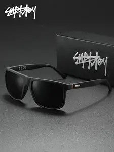 SUPKLEY Fashion Men's Polarized Sunglasses with TAC Lens Material Square Frame - Lightweight & Comfortable Vacation Driving Fishing Reduces Glare UV Protection Branded Packaging Perfect Gift