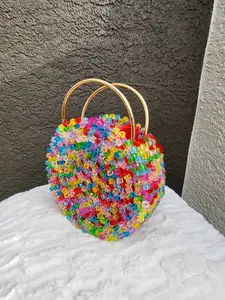 Mini sugar-beaded purse