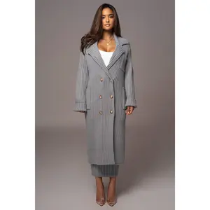 Heather Grey On My Own Longline Knit Coat