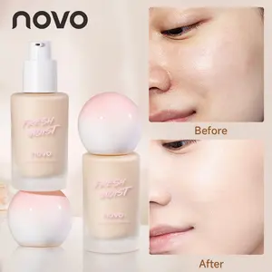 2 Colors Liquid Foundation Cream - Matte Finish, Long-Lasting 24h Coverage Waterproof, Sodium Hyaluronate & Vitamin E Formula, Oil Control, Non-Greasyfull Coverage Of Concealer, Moisturizing Bb Cream, Primer, Suitable For All Skin Tones