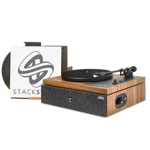 【Stack Stone & Jamo co-branded】 Hi-Fi Record Player with Enhanced Sound by Jamo, Built-in Speakers, Magnetic Cartridge, TI Amplifiers, Bluetooth 5.2 (Input only), Anti Skate, Auto-off vinyl record