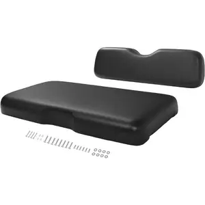 Golf Cart Front Seat Bottom & Seat Backrest Compatible with 2008-Up EZGO RXV Golf Cart Models Front Seat Back & Seat Cushion Plastic Foam Wood- Black Ergonomic Design