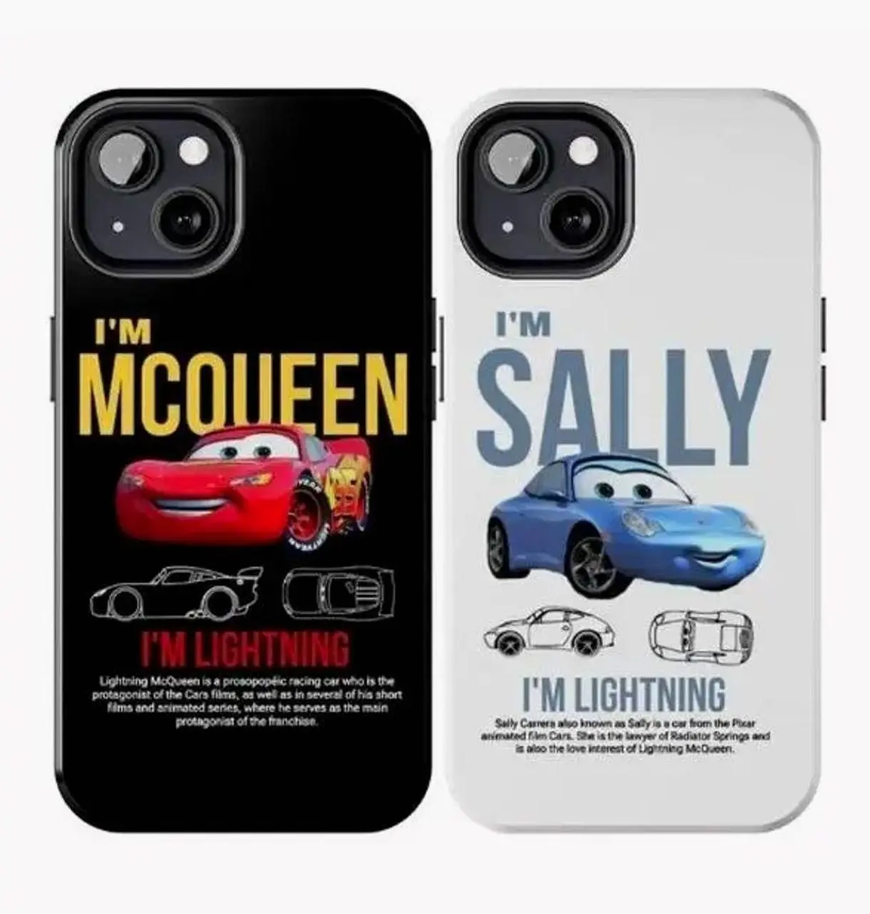 Sally and McQueen Cars Tough Phone Case for iPhone 17 16 15 14 13 12 11 Pro Plus Pro Max X XS XR