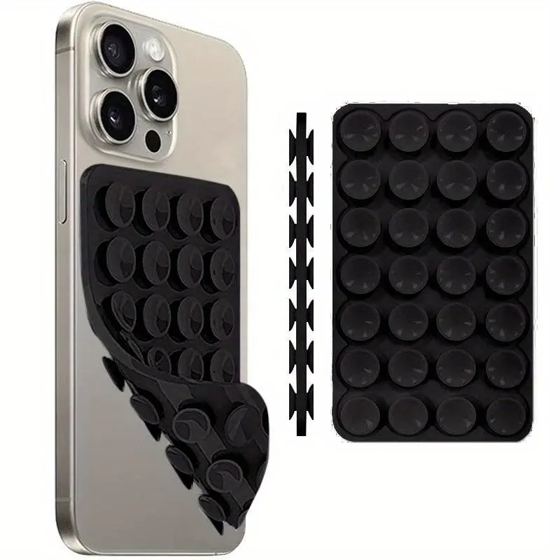 Durable Double-Sided Silicone Suction Cup Phone Case Mount, Hands-Free Strong Grip Holder, Cell Phone Holder, Shower-Friendly, Ideal for iPhone & Android