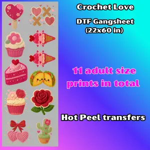 G9 Crochet Love  DTF Transfers para PLAYERA/SHIRTS