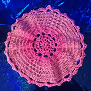 Handcrafted Crochet Placemats - Pink Round Doily for Table Decor and Dining