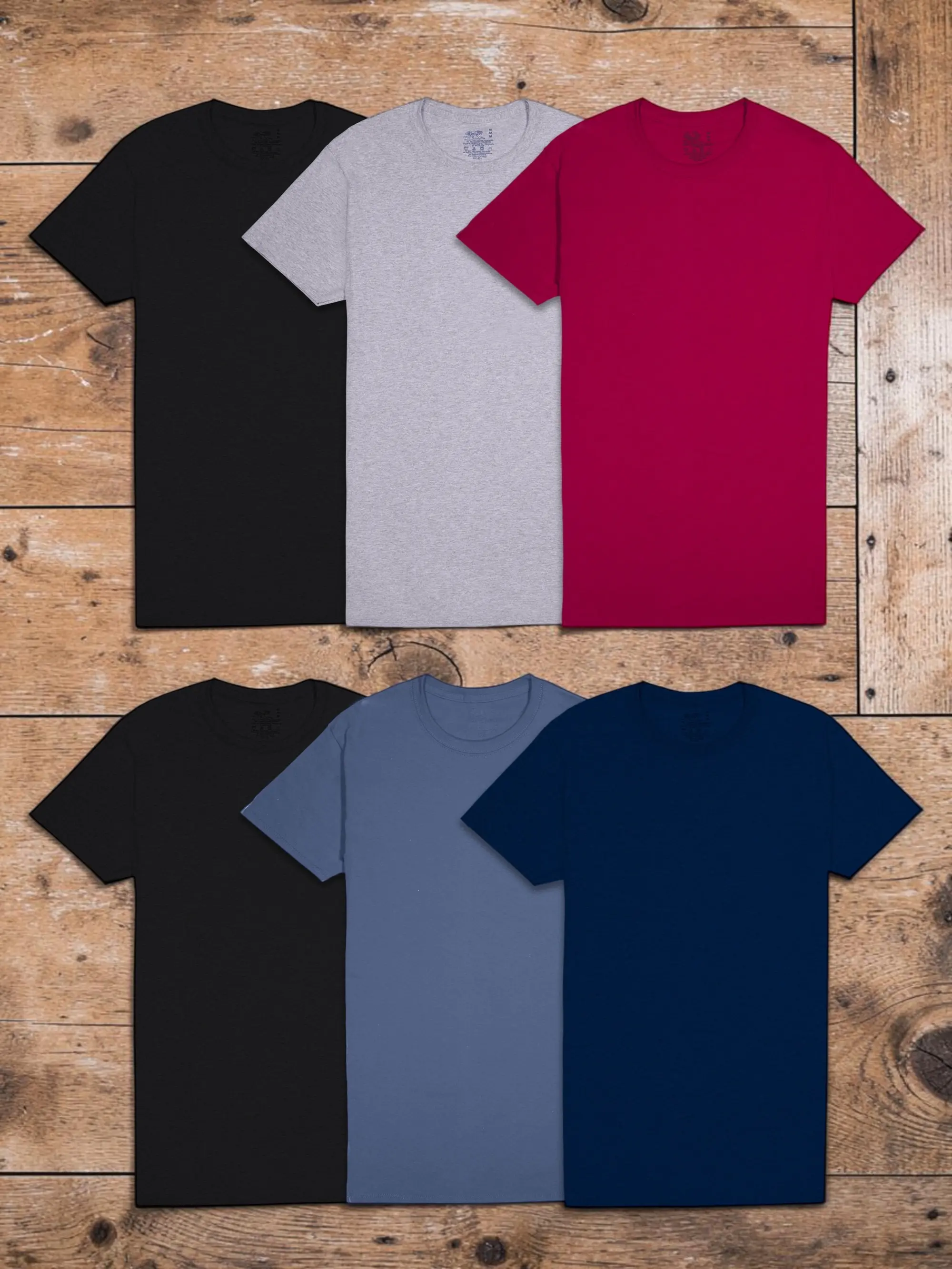 Men's EverSoft Crew Neck Undershirts 6 Pack Moisture Wicking