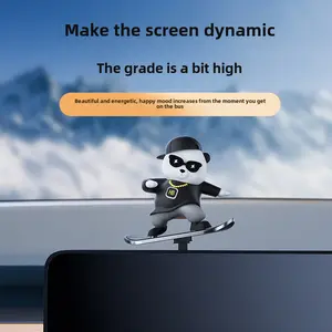 Car Dashboard Decoration Cartoon Bear Doll Electric Skateboarding Bear Creative Car Ornament