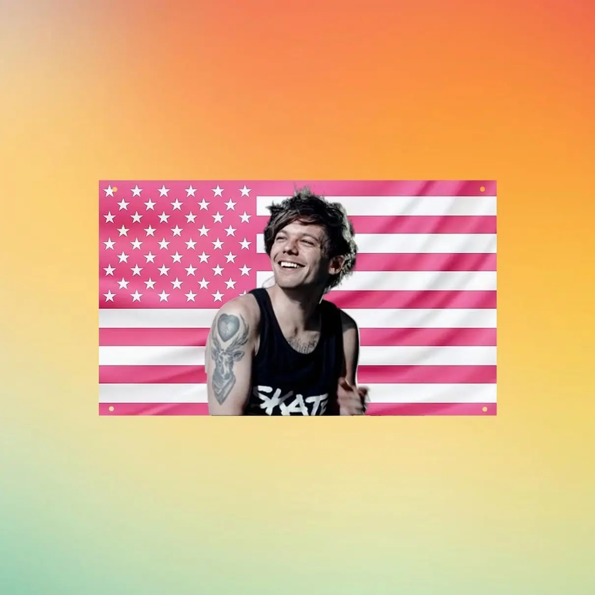 Louis Tomlinson One Direction Flag – 1D Boy Band Tapestry | Louis Fan Room Decor - Music Wall Flag