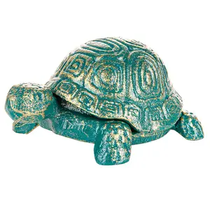 Sungmor Cast Iron Key Hider Indoor Outdoor Statues, Spare Key Holder, Antique Small Animal Statue for Shelf, Indoor Jewelry Keys Clips Tea light Holder