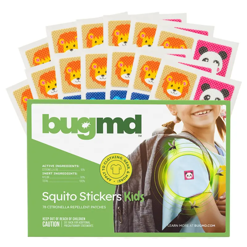 BugMD Squito Stickers Mosquito Repellent Patch Stickers for Kids Safe and Effective Insect Repellent Patches for Toddlers, Kids and Outdoor Activities