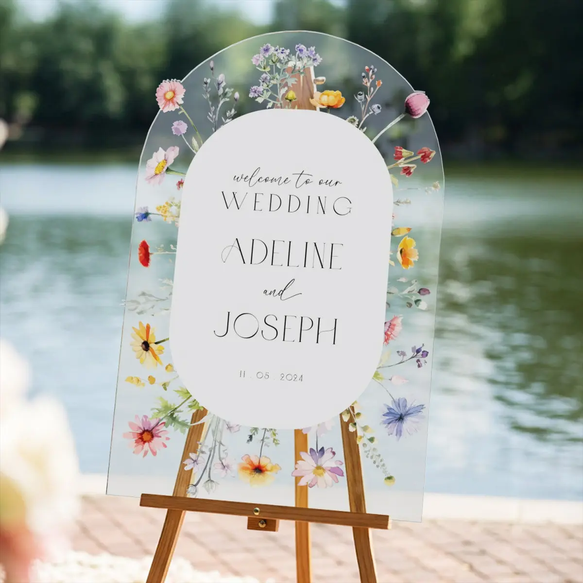 Wedding Welcome Sign, Wildflowers Wedding Sign, Floral Wedding Signage