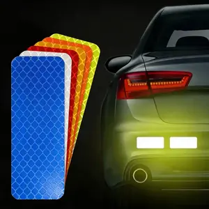 Joytutus 10Pcs Super Reflection Reflective Stickers 3M DG3 Safety Tape for Car Bike Mailbox Helmet White Yellow-Green Red Blue Waterproof 3.15" X 1.18"