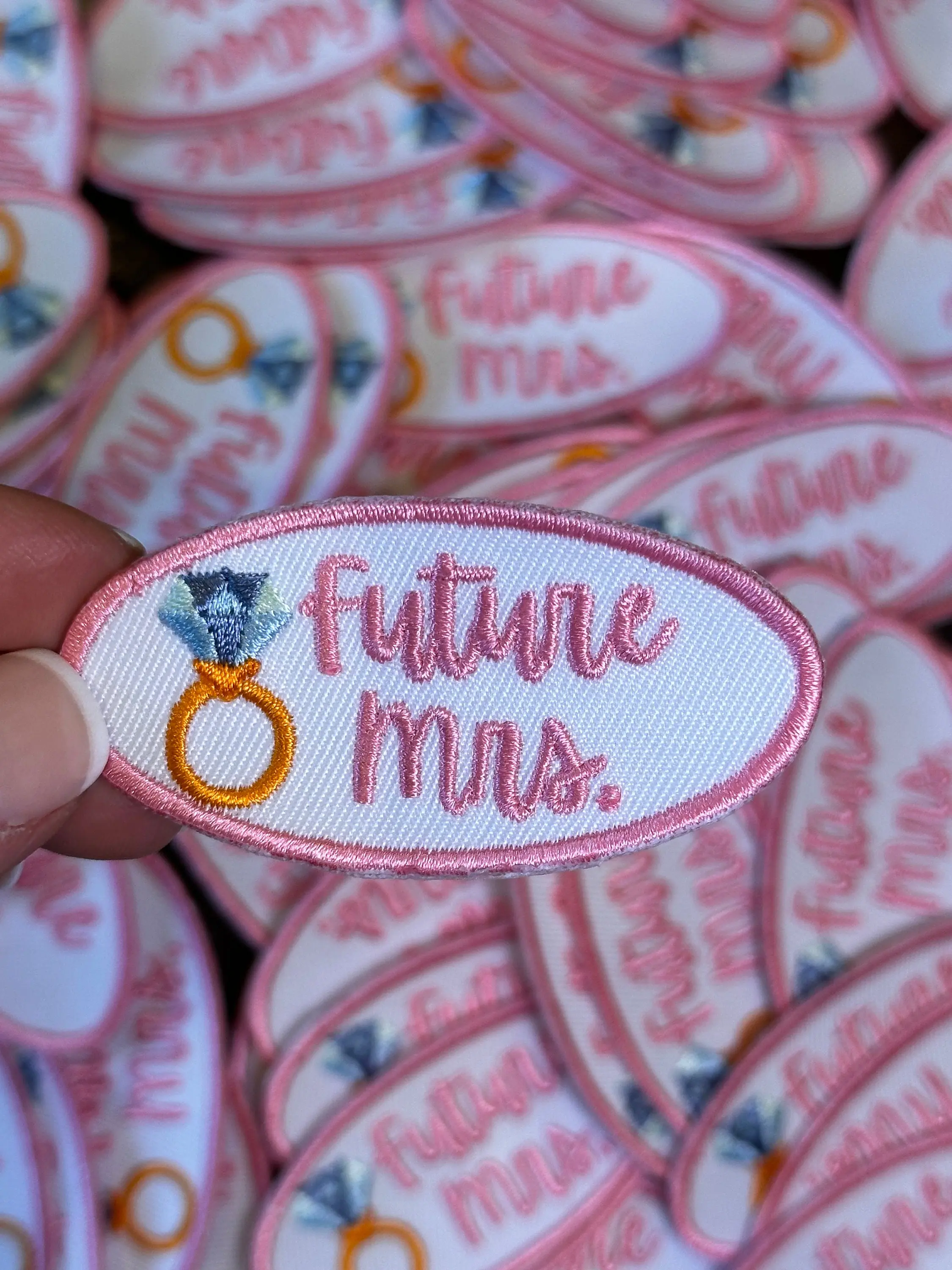 Future Mrs Pink, Wedding Patch, Engagement Patch, Iron on Hat Patch