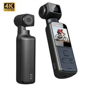 Action Camera - 4K Pocket-Sized Sports Camera, Wireless Vlog Camera, 270° Rotatable Lens, Wide-Angle View, Loop Recording & Motion Detection, WiFi Enabled for Real-Time Playback, Suitable for Skateboarding, Climbing, and Biking