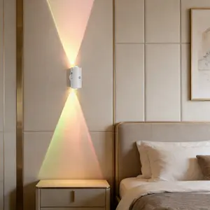 Magnetic Motion Activated Wall Sconce Set, Rechargeable Sensor Night Light with 8 Color Settings, USB-C Portable LED Lamp for Living Room Entryway Holiday Celebration