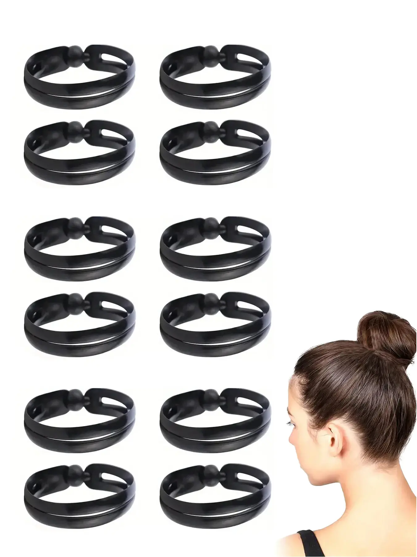 12 piece set of black twisted bun hair accessories for casual and versatile sweet girls, with bun shaped headrests and support for daily fashion and versatile hair accessories, Hair Styling Set Hairstyle