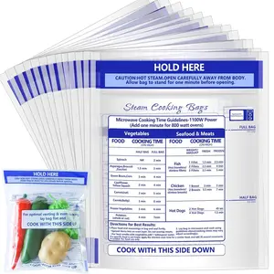 Microwave Steamer Bags Zipper Steam Cooking Bags Reusable Microwave Cooking Pocket for Vegetables Potatoes and Meat